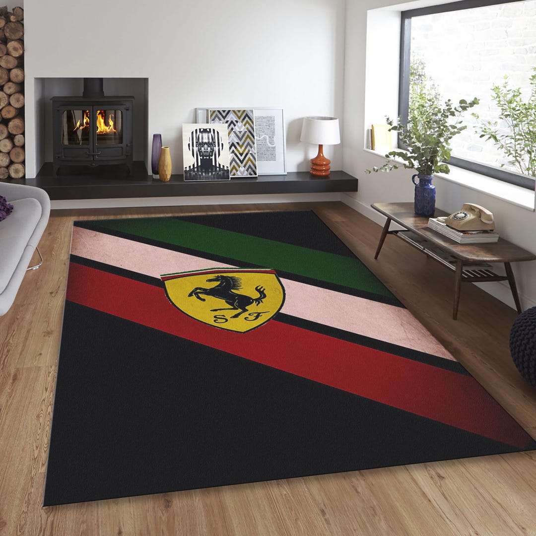 Ferrari Flag Area Rug, Personalized Automotive Decor - Etsy
