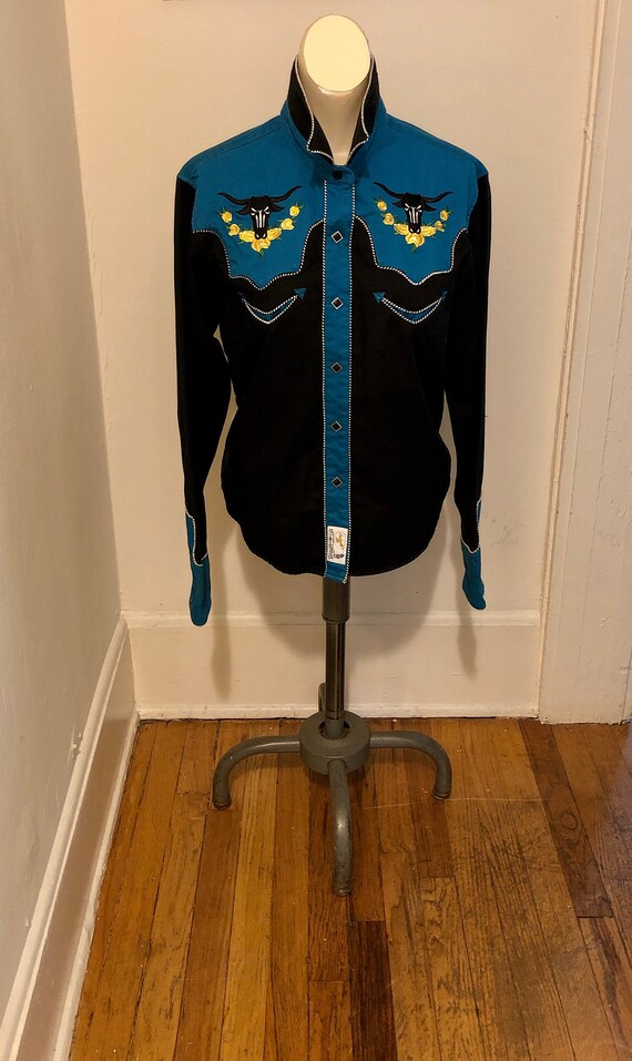 Vintage MCM Panhandle Slim Embroidered Western Shi
