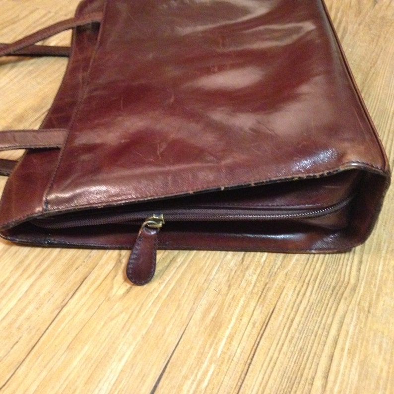 Leather Laptop Case Brown Oiled Leather Briefcase Oroton Etsy