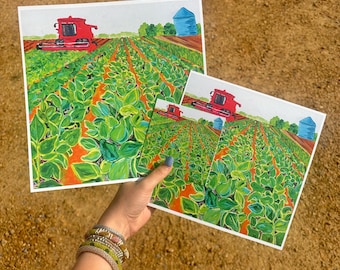September Soybeans Field Print | Farmhouse Wall Art | Farmer Gift | Agriculture Decor | Country Farm Artwork | Soybean Farm Art