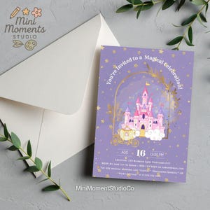 Editable Unicorn Birthday Invitation | Fairy Princess Party Invite | Canva Template | Instant Download | Girls 1st 2nd 3rd Birthday