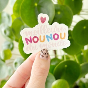 Sticker holographique couleur "meilleure nounou du monde"