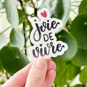 Sticker holographique transparent "joie de vivre"