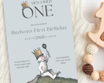Wild One Birthday Invitation • Where the Wild Things Are, Canva Template (Instant Download)
