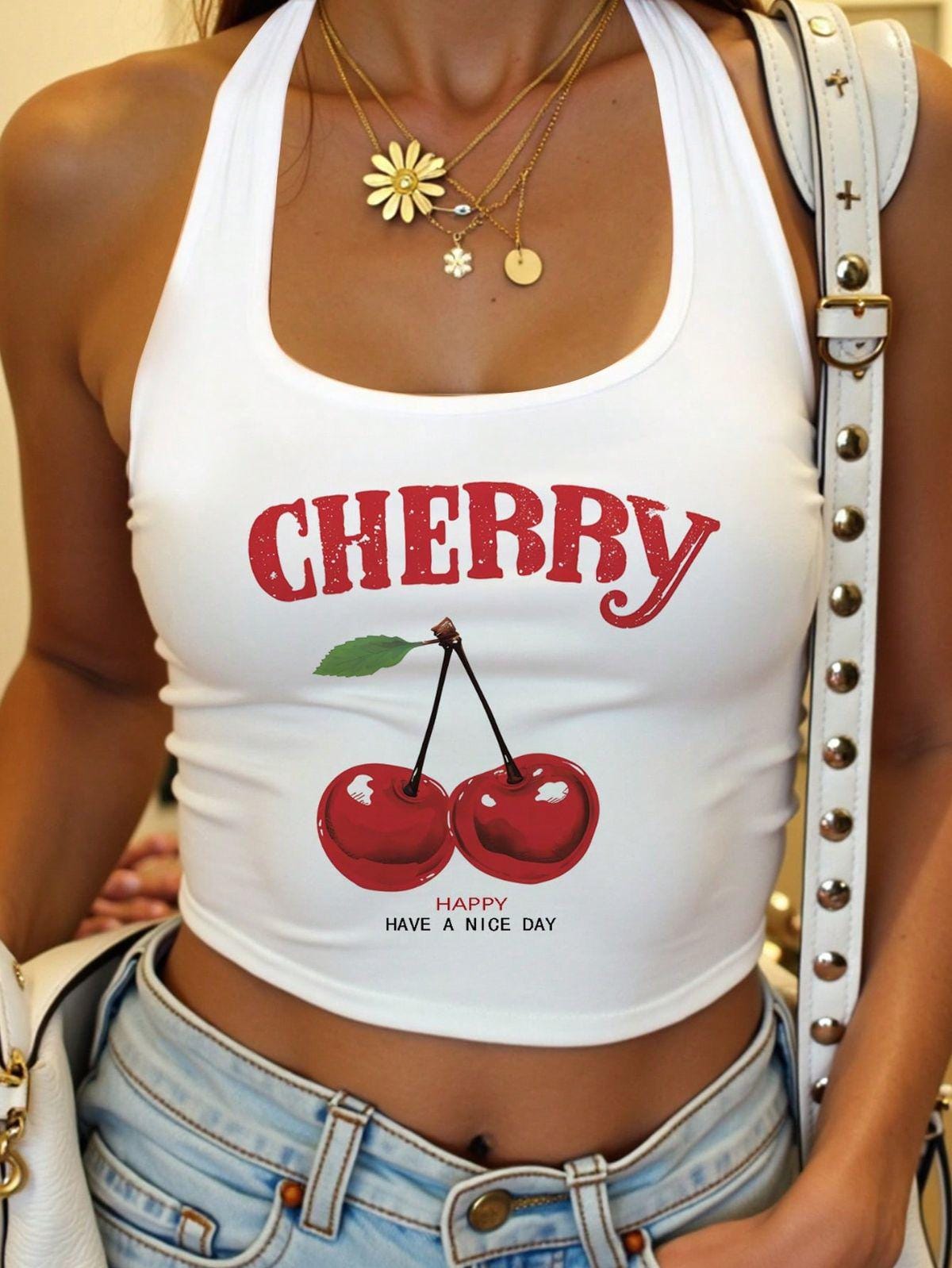 Cherry Graphic Tank Top - Etsy