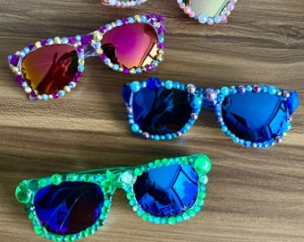 Kids CUSTOM Rhinestone Sunglasses (Solid Color)