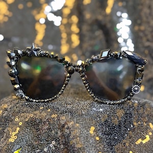 Black Rhinestone Sunglasses (Stand Out & Sparkle!)