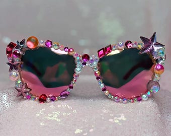 Pink Rhinestone Sunglasses (Stand Out & Sparkle!)