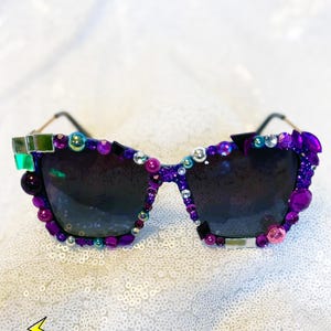 Purple Rhinestone Sunglasses (Stand Out & Sparkle!)
