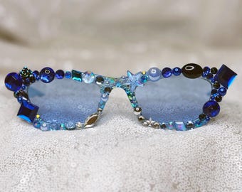 Two-Tone Gradient CUSTOM Rhinestone Sunglasses (Any Colors!)