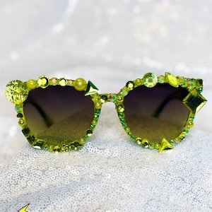 Yellow Rhinestone Sunglasses (Stand Out & Sparkle!)