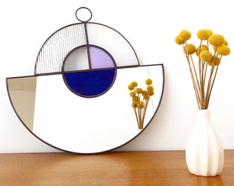 MADE TO ORDER - Modern Minimalist Stained Glass Mirror Model 1