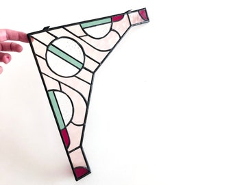 Corner panel - Art Deco inspired stained glass home decoration