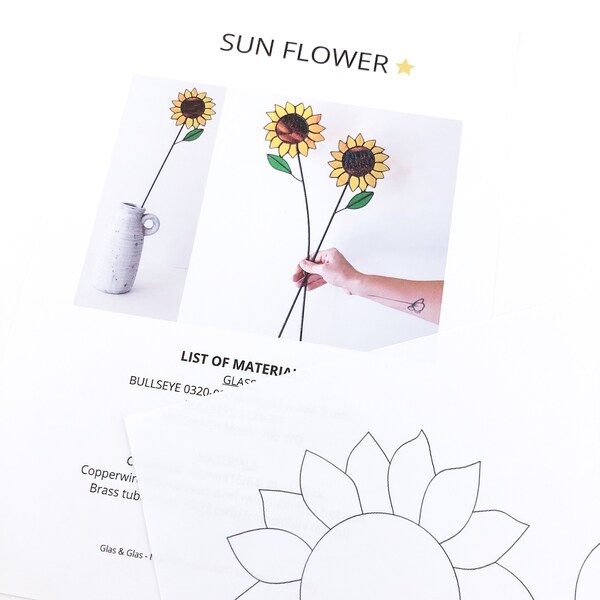 Sunflower Stained Glass Pattern Etsy