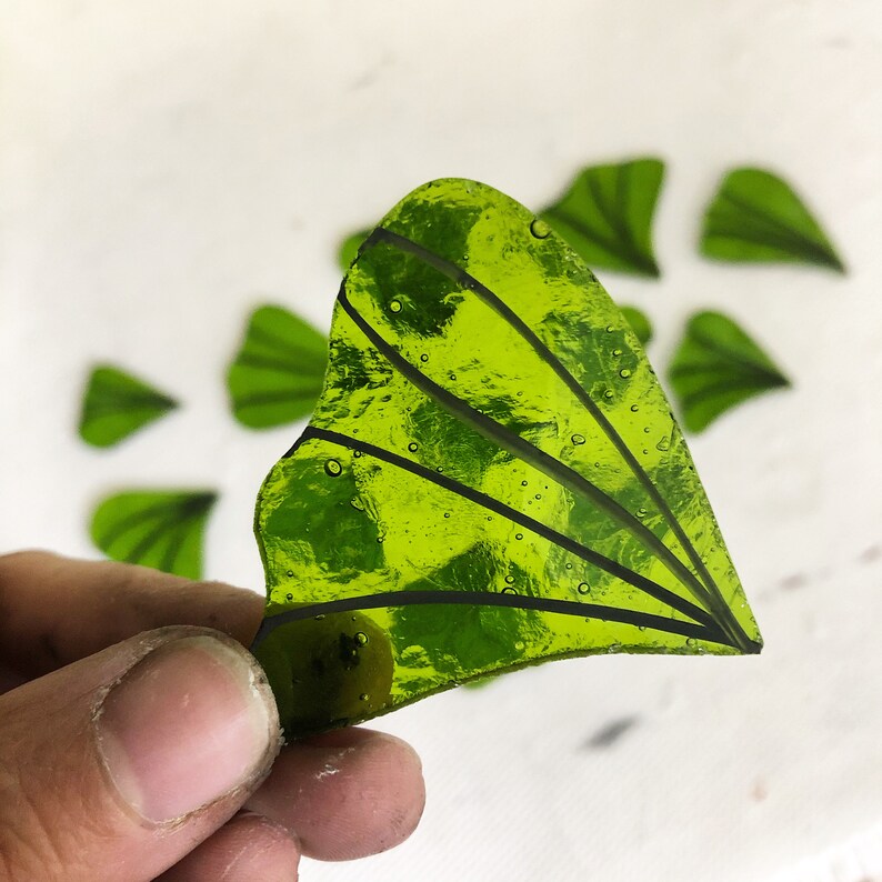 MADE TO ORDER Stained Glass Ginko Bilboa Leaves Home Decoration Handmade Colored Glass Plant Suncatcher image 10