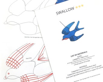 Swallow Stained Glass Pattern