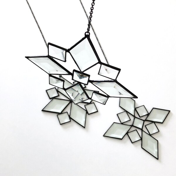 Stained Glass Minimal Christmas Decoration Snowflake - MADE To ORDER