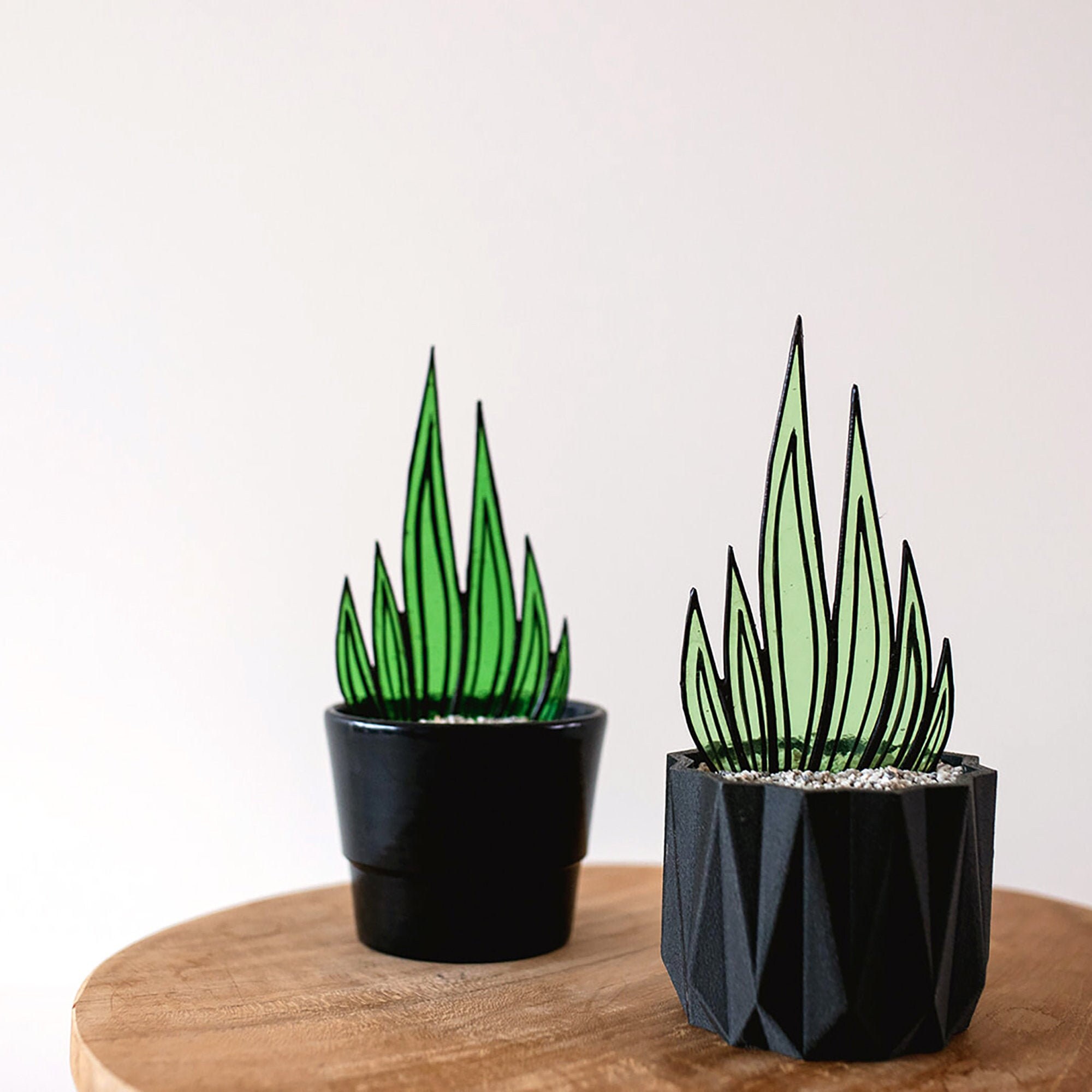 Upcycled Stained Glass Sansevieria Plant Snake plant Housewarming gift