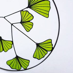 MADE TO ORDER Stained Glass Ginko Bilboa Leaves Home Decoration Handmade Colored Glass Plant Suncatcher image 3