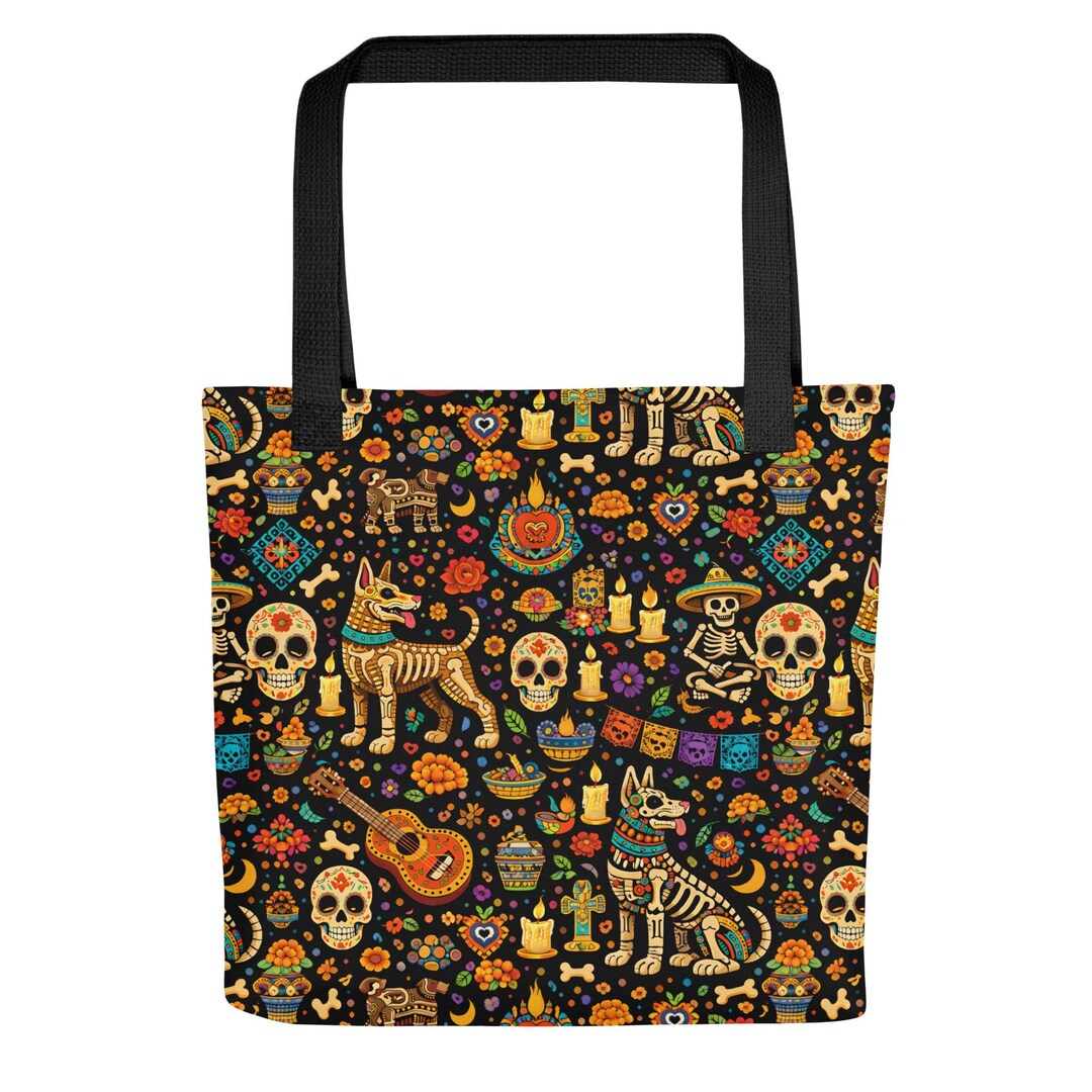 Mexican Dia De Los Muertos Tote Bag | Xolo Dog Art Tote | Day of the ...