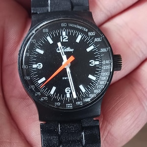 Chateau ヴィンテージ 腕時計 ブラック文字盤 Chateau Watch - Etsy