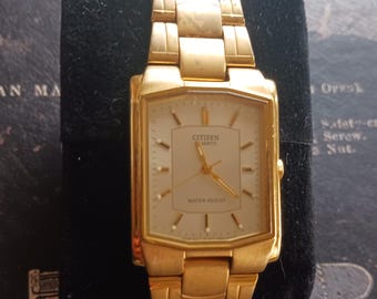 Men's vintage gold tone Citizen quartz 1032-s0030676