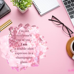 Tarjetas de afirmación atrevidas con flores de cerezo / Amor propio y aumento de confianza / Baraja imprimible de palabras motivadoras