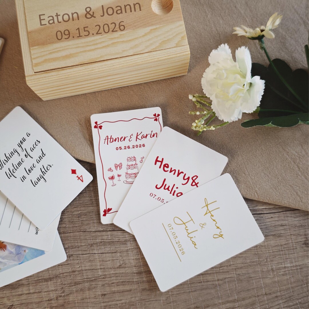 Custom Wedding Guest Book Playing Cards, Wedding Guest Book Alternative ...