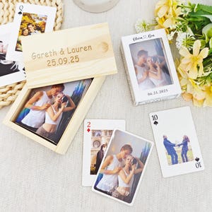 Aangepaste speelkaarten, kaartspel met foto, cadeau voor haar en hem, uniek fotocadeau, gastenboek bruiloft