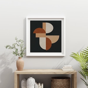 Brutalist Abstract Geometry Wall Art – Textured Modern Printable Art