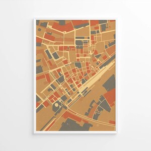 impression d'art vintage de carte de ville européenne | Art mural urbain abstrait | Téléchargement numérique de la vieille ville | Décoration rustique | Plan de Lisbonne imprimable