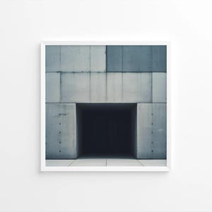 Brutalist Concrete Art Print | Modern Architectural Wall Decor | Abstract Geometric Digital Download | Industrial Gray Home Office Art