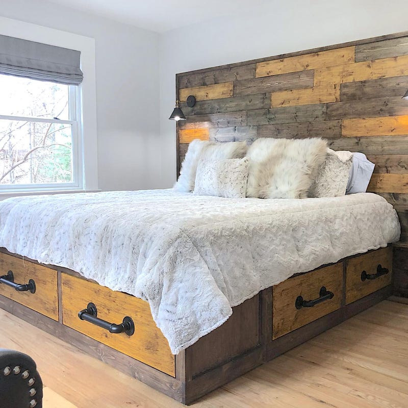 Rustic King Bed Frame - Etsy
