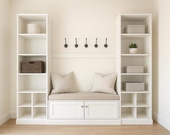 DIY Mudroom System with Towers & Bench – PDF Woodworking Plan for Entryway Storage, Coat Organizer and Functional Furniture