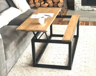 Mesa de centro con estructura de caja y tapa elevable: proyecto moderno de carpintería DIY / Mesa funcional para sala de estar