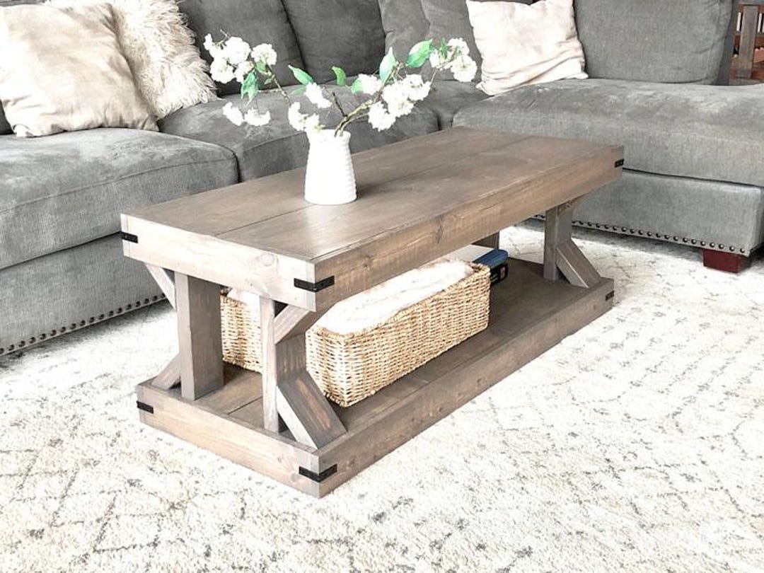 Modern Farmhouse Coffee Table – DIY Woodworking PDF Plan for Rustic ...
