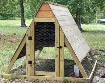 Updated A-Frame Chicken Coop Plans – DIY Backyard Poultry House for 6–8 Chickens – Easy-to-Build & Predator-Safe Design