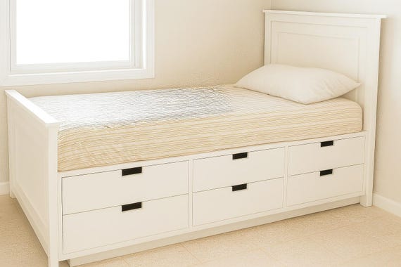 Timeless Storage Bed with 12 Drawers – DIY Woodworking Plans for a Stylish, Space-Saving Bed Frame with Maximum Storage