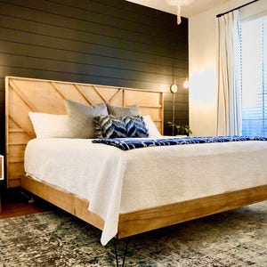 Modern Geo Headboard: DIY Woodworking Plan (PDF Download)