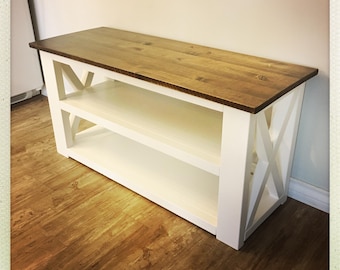 Rustic X Bench PDF Plan – DIY Farmhouse Bench