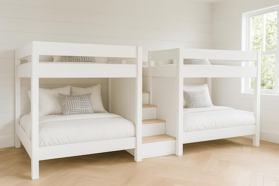 Heavy-Duty Bunk Bed Plans – Sturdy DIY Wood Frame for Twin, Full, or Queen Size, Safe & Space-Saving Design, PDF Building Guide