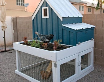 Kleiner Hhnerstall mit Blumenkasten  DIY Hen House Plan | Nistkasten &  Easy Clean Tablett | Funktionaler Hinterhof-Geflgelstall - Etsy.de