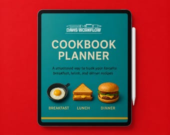 2026 Printable Cookbook Planner: 24-Page Recipe Organizer (Digital Download)