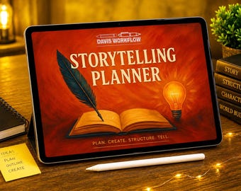 Storytelling Planner PDF | Novel Outline, Character, World Building (Digital Download)
