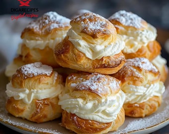 La mejor receta para profiteroles caseros fáciles / Pastelería francesa clásica simplificada / Receta imprimible en PDF / Descarga instantánea