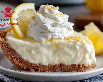 Best Recipe for No-Bake Lemon Icebox Pie | Easy Summer Dessert | Creamy & Refreshing | Printable PDF | Instant Download