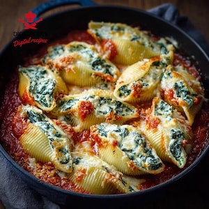 Best Recipe For Spinach and Ricotta Stuffed Shells | Easy Italian Comfort Food | Creamy,Cheesy, Flavorful Pasta Bake | Instant Download PDF