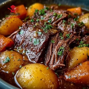 Best Recipe For Slow Cooker Amish Pot Roast | Easy Crockpot Beef Roast | Tender Comfort Food Dinner | Homemade Classic Recipe | Download PDF