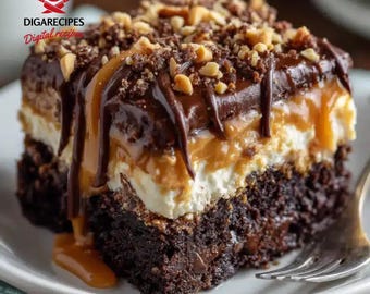 Best Recipe for Moist Chocolate Peanut Butter Poke Cake | Rich, Creamy & Decadent Dessert | Digital Recipe PDF Download for Easy Baking