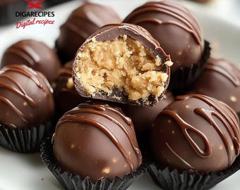 Best Recipe for Easy Peanut Butter Balls | No-Bake Chocolate Treat | Holiday Candy Snack | Printable Recipe PDF | Instant Download